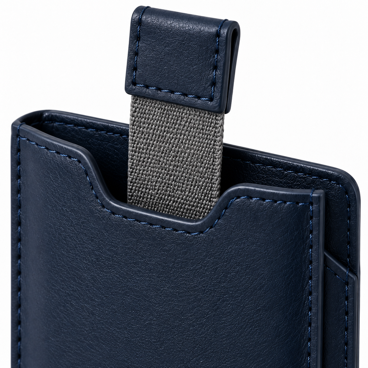 Pull-Strap Pop-Up Card Wallet - cards fanned out after pulling strap
