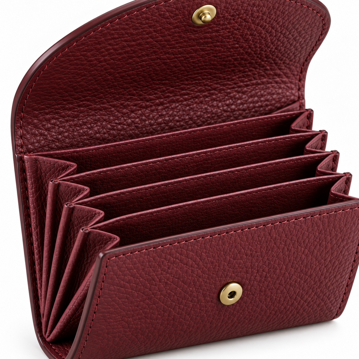 Accordion Fold Card Wallet - open with colorful cards in each accordion slot